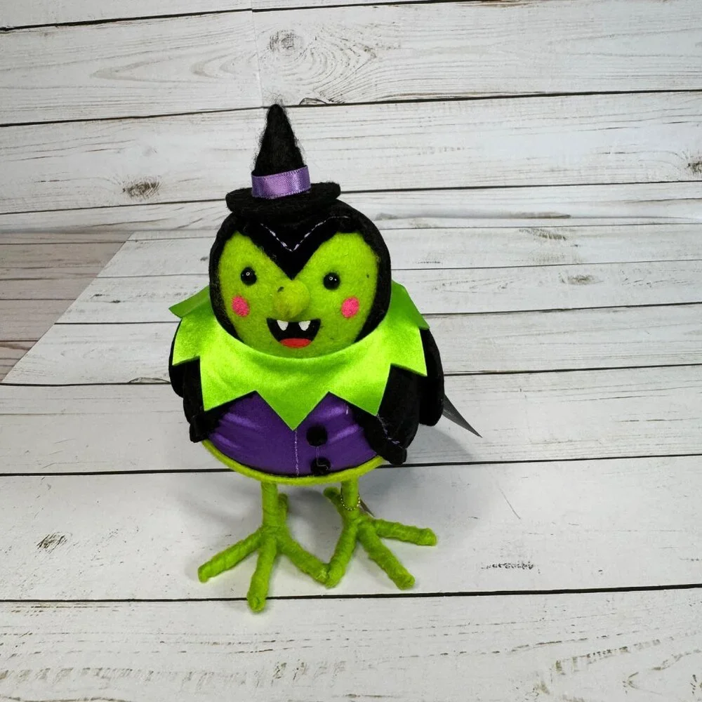 Hyde & Eek! Halloween‎ Featherly Friends Spellma Witch Bird Plush Decor 2024